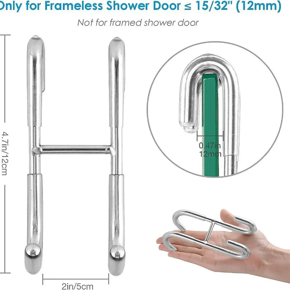 Shower Door Hooks (2-Pack), Towel Hooks